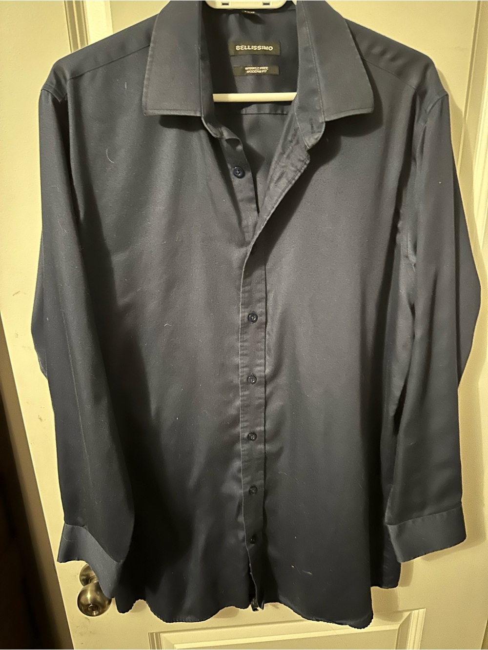 Bellissimo Men's Dark Navy Dress Shirt - Tailored Button-Down